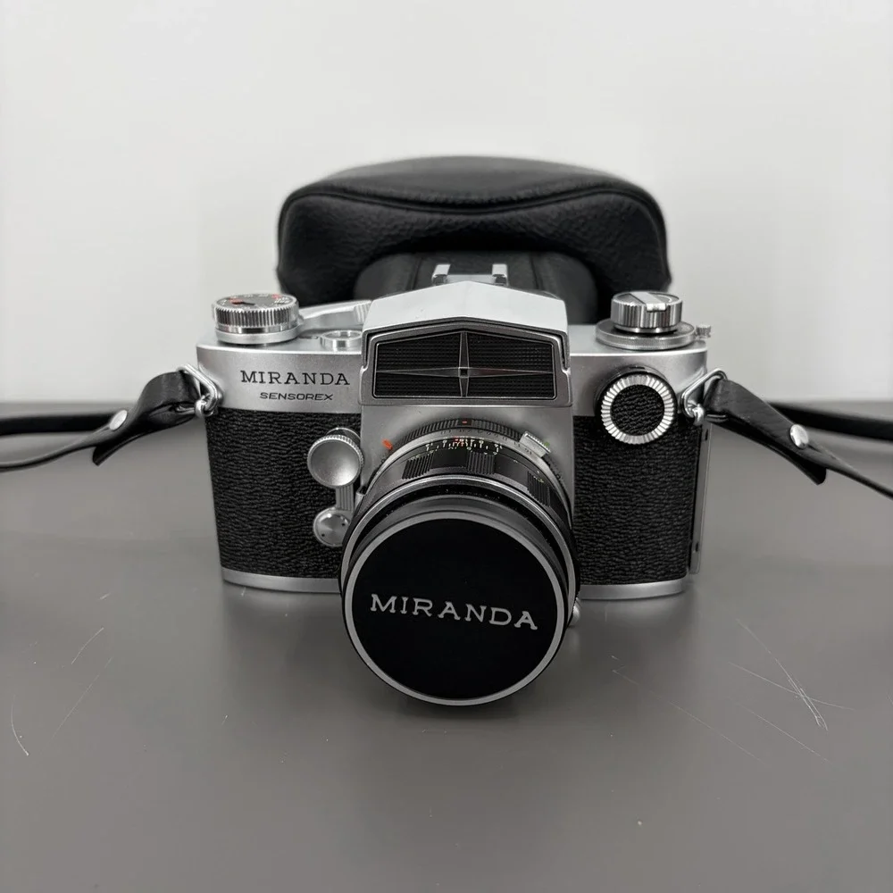 Miranda Sensorex 35mm SLR Film Camera w/ 2 Mirinda Lenses Manuels & Leather Case
